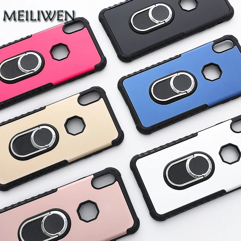 

Silica Gel Metal Ring phone case for the iPhone case X XS XR XsMax 8 7Plus 6 6S Plus Back Cover For iphone 7 iphone 6s case