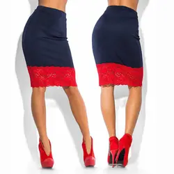 Модные женские туфли 2017 Сексуальная кружевная эластичная офис Высокая Талия Облегающие юбки-карандаш вечерние юбка