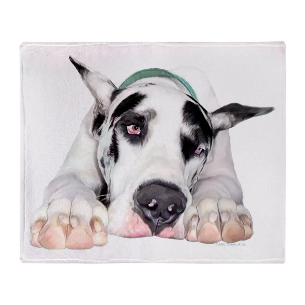 Great Dane Shy Harlequin Soft Fleece Throw Blanket Fleece Super Warm