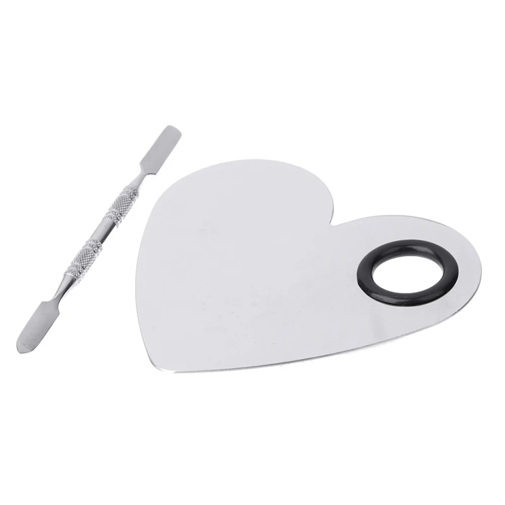 

New Stainless Steel Makeup Palette Nail Art Plate with Spatula Tool Kit for Face Foundation Mixing Pigments Cosmetics Make Up