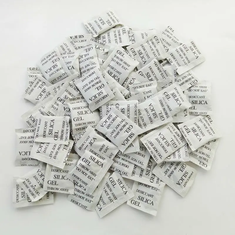 1g 100 Packets Non-Toxic Silica Gel Desiccant Moisture Absorber Dehumidifier Silica Gel Packets for Kitchen Room Living Room Bag