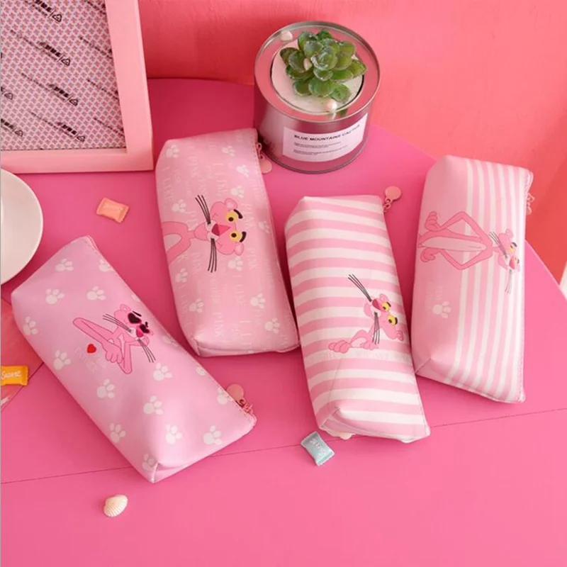 Cartoon Cute Pink Panther Cosmetic Bag Large Capacity PU Women Makeup Bag Portable Storage Toiletry Multifunction Wash Kit Cartoon Cute Pink Panther Cosmetic Bag Large Capacity PU Women Makeup Bag Portable Storage Toiletry Multifunction Wash Kit