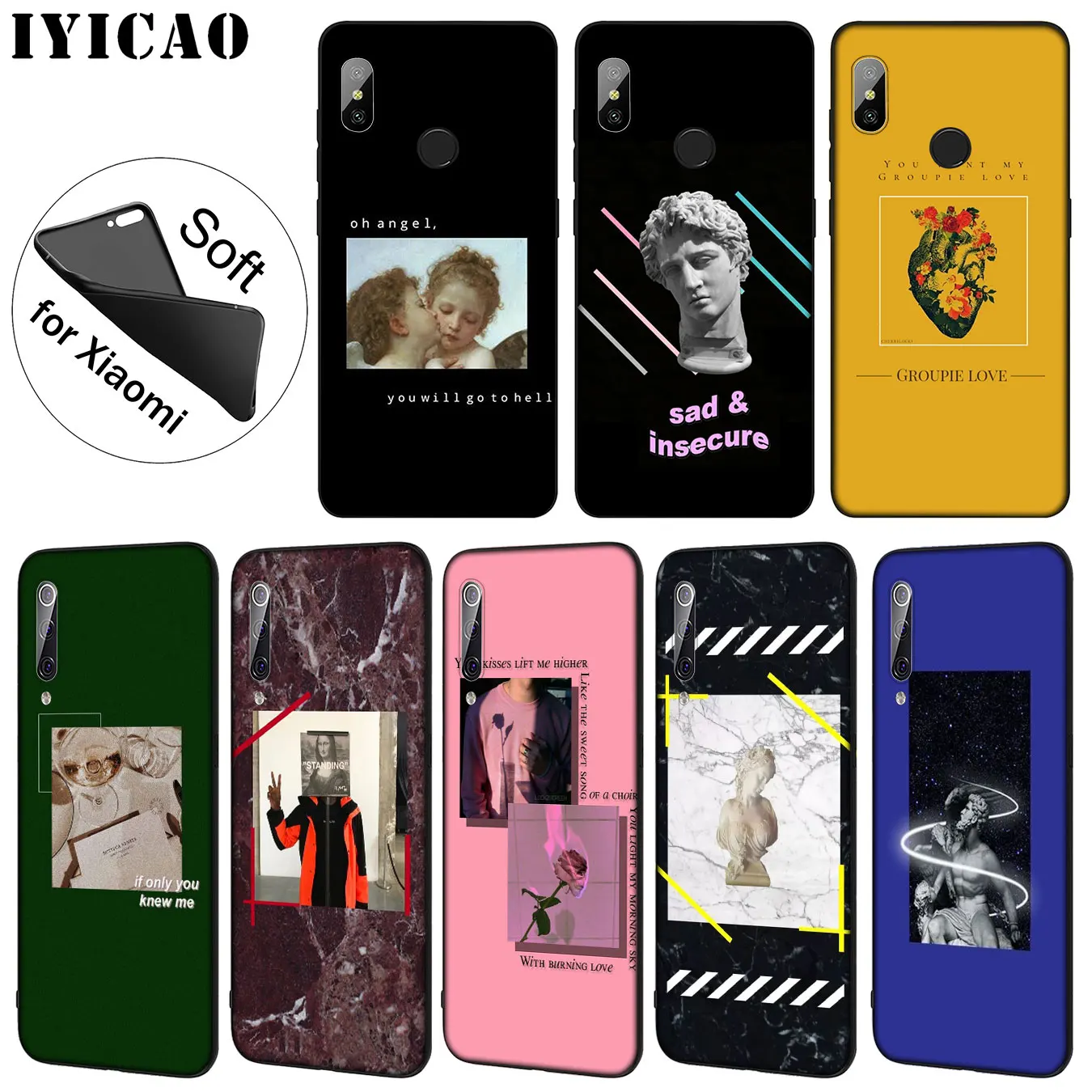 

Great art aesthetic van Gogh Mona Lisa David love Soft Case for Xiaomi Mi 9 SE 9T CC9 CC9E 8 A3 Pro A1 A2 Lite f1 MAX 3
