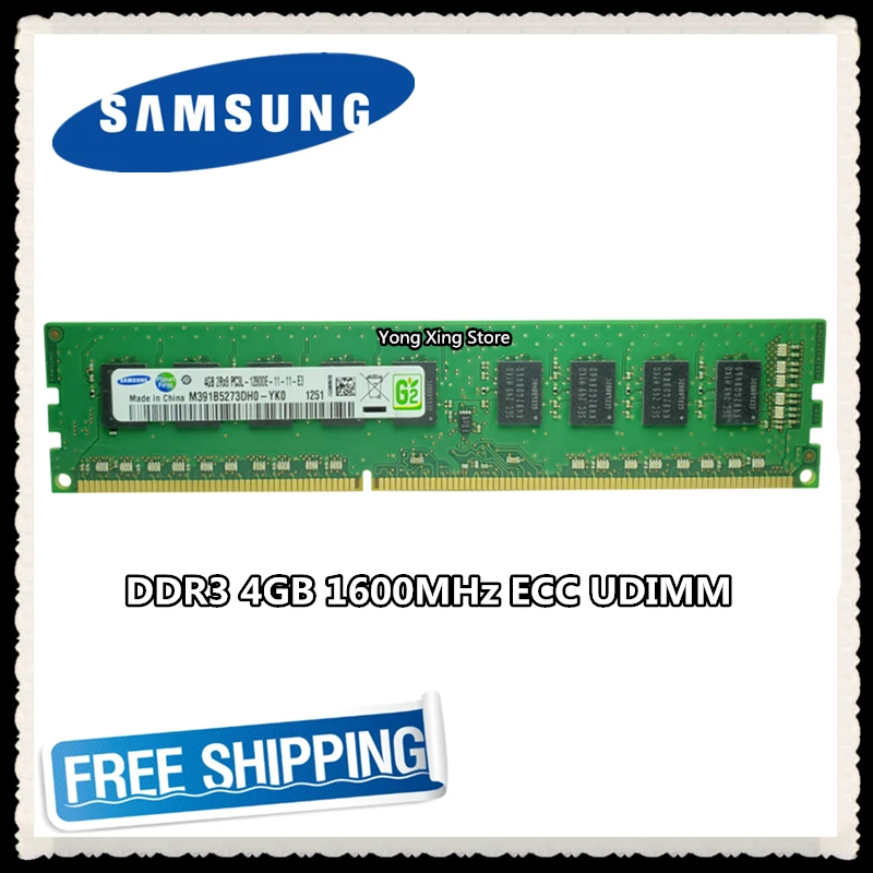 Samsung DDR3 4 Гб Серверная память 1600 МГц чистая ECC UDIMM рабочая станция 2RX8 PC3L-12800E ram 12800 небуферизированная