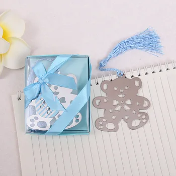 

50pcs Bluk pink Party Bear Teddy Bookmarks Kids Baby Shower Regalos De Boda ParaLos invitados Wedding Favors and Gifts For Guest