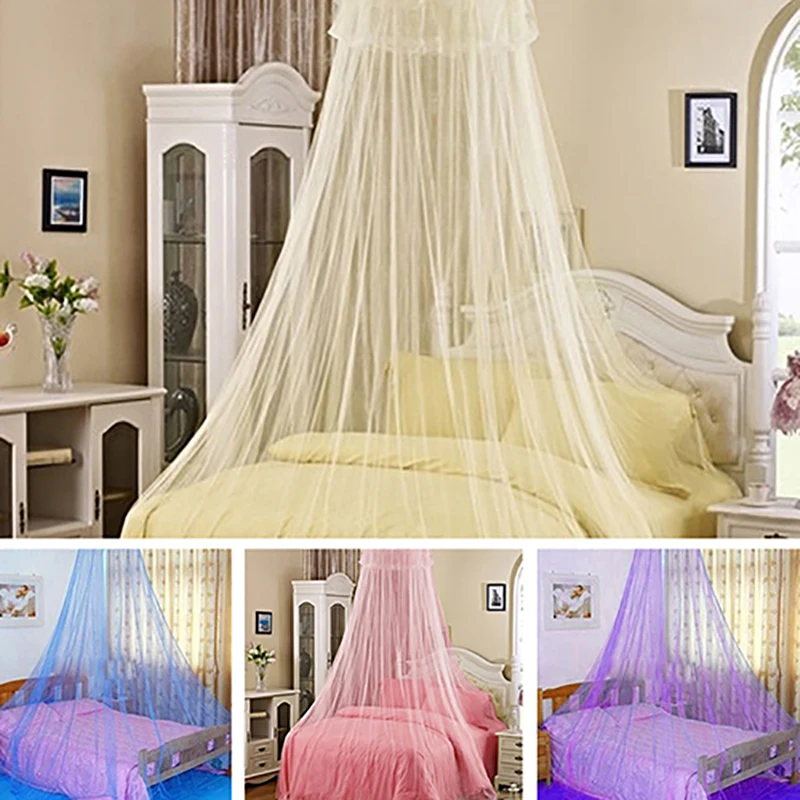 Elegant Lace Insect Bed Canopy Netting Curtain Round Dome ...