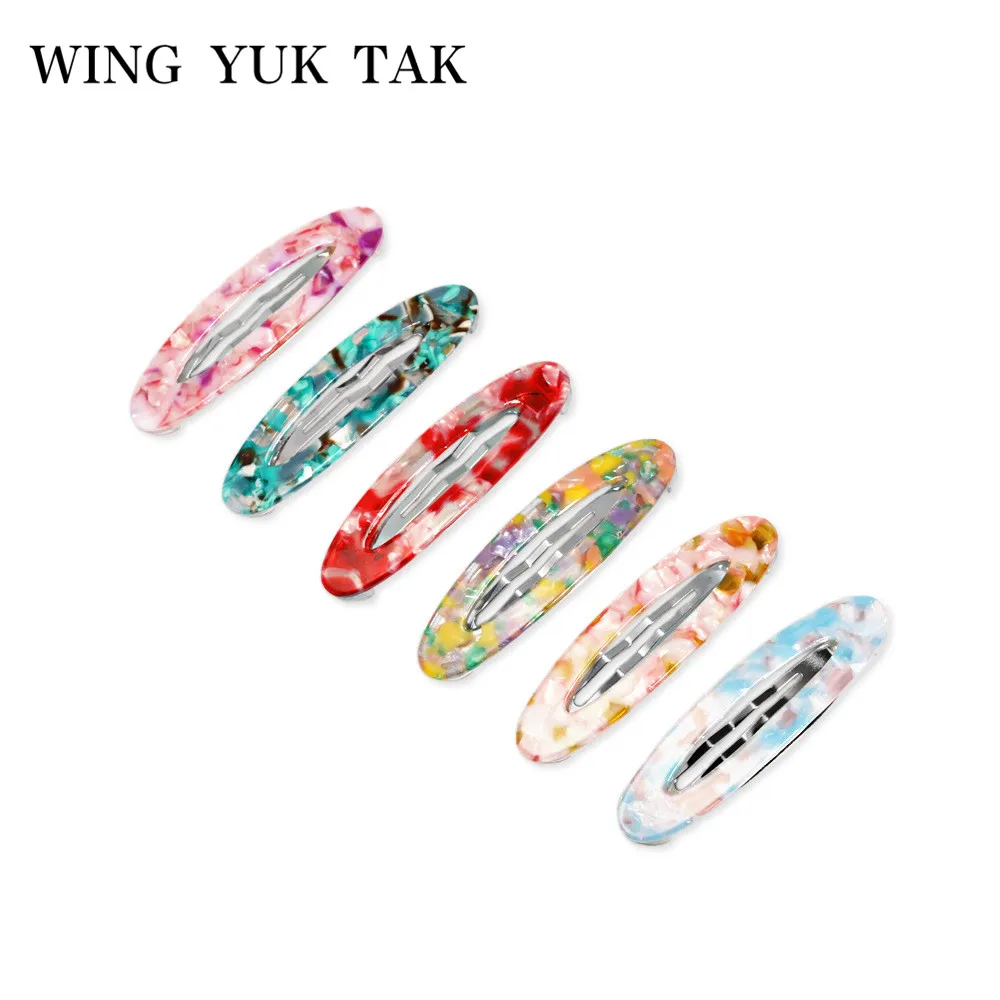 

wing yuk tak Simple Acrylic Colorful Leopard Hair Clip For Women New Ethnic Jewelry Hair Accessories Wholesale