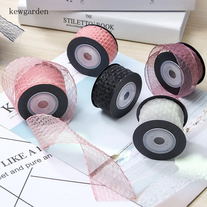 Kewgarden стереоскопические кружевные ткани с отверстиями Вуаль ленты 1 &quot1 5&quot DIY