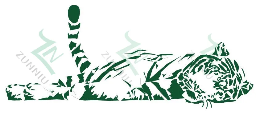 ZN G232 Бенгальский Тигр большой стикер на стену с кошкой/Lage Декор интерьера/большая кошка передачи декоративное искусство наклейки для стены в гостиной - Цвет: Зеленый