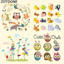 ZOTOONE милый мультфильм нашивки с совой железом на теплопередачи патчи для детской одежды DIY полосы аппликация на футболку на заказ стикер E