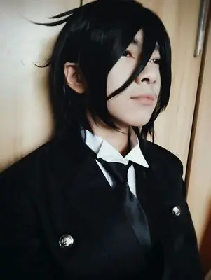 Женский Парик Из Аниме Kuroshitsuji Black Butler Себастиан микаелис короткий черный