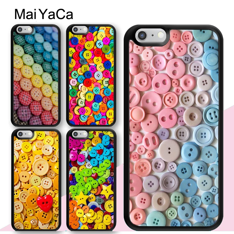

MaiYaCa Sewing Buttons Pattern Soft Rubber Skin Phone Cases For iPhone 6 6S 7 8 Plus XS Max XR 5S SE Back Cover