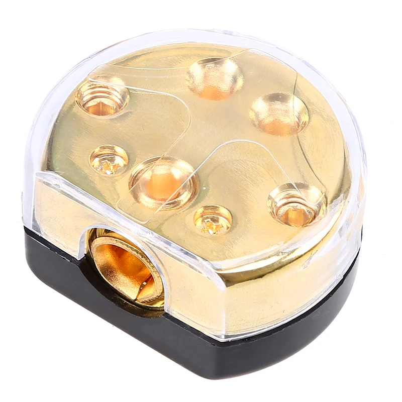 POSSBAY Audio coche distribuidor Bloque 2/3/4 vías salidas plástico cobre fusible soporte coche Audio amplificador sistema eléctrico