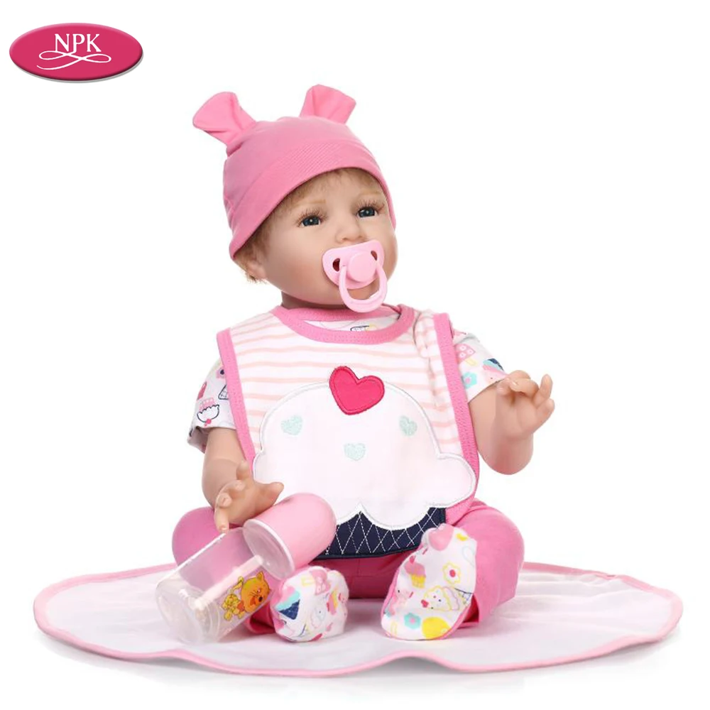 

NPK Silicone Reborn Girl Baby Doll 55CM Vinyl Realistic Princess Toddler Newborn Babies Lifelike Babies Dolls Toys for Girls