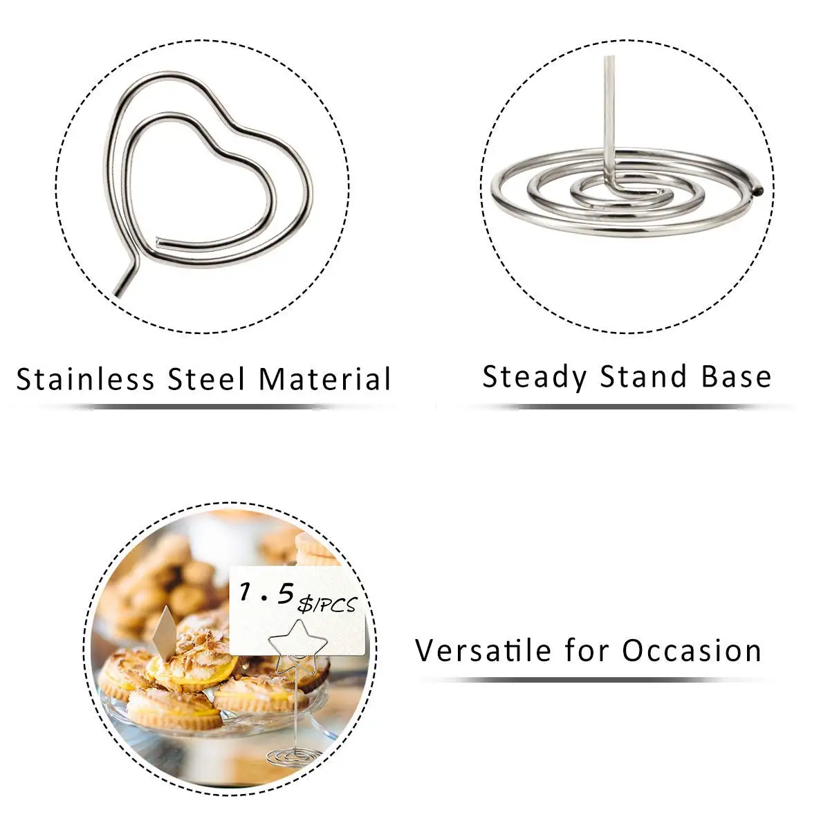 30 упаковок расположение столиков держатель карты, 3,3 дюймов настольная линия сердце кольцо созвездие логотип расположение визитная