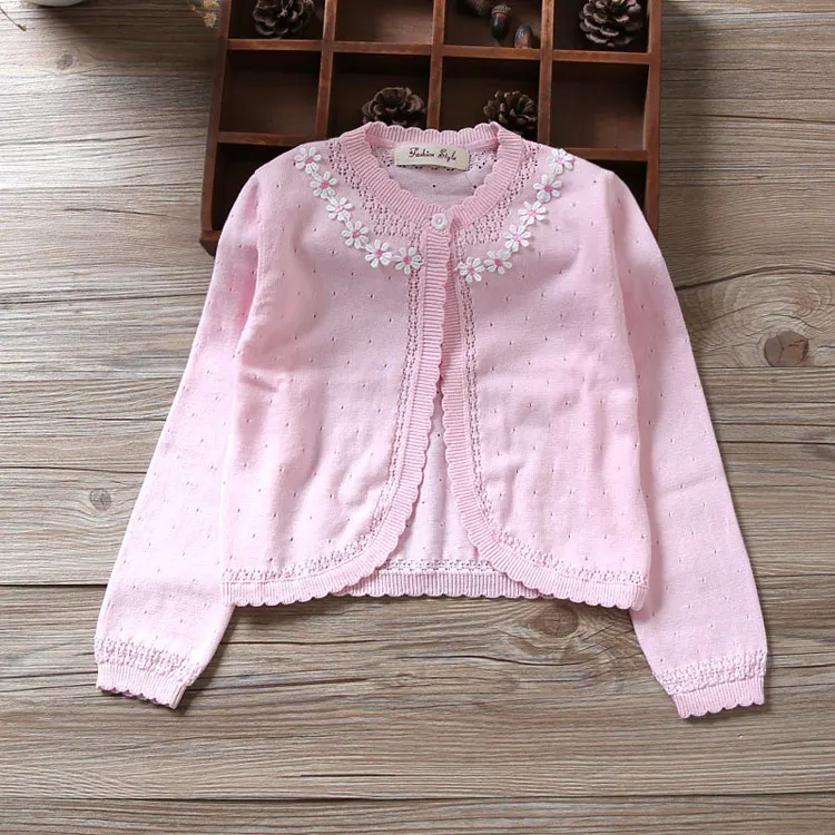 

Pink 100% Cotton Baby Girls Sweater Open Stitch Cardigan Baby Jacket Girls Coat for 1 2 Years Old Baby Clothes RKC185003