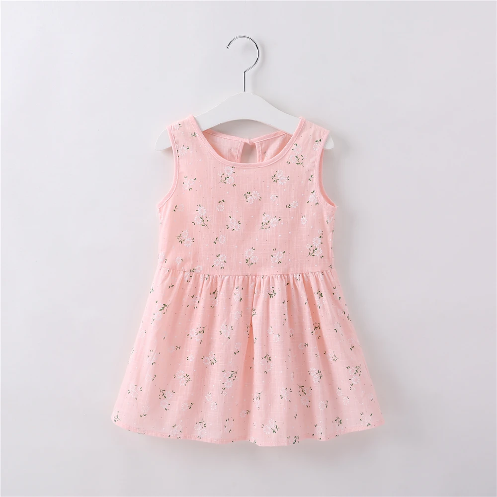 

2-7Y Kids Girls Dresses Summer Cute Baby Princess Pink Dress Toddler Girl Clothing Blue Flower Birthday Party Children Clothes