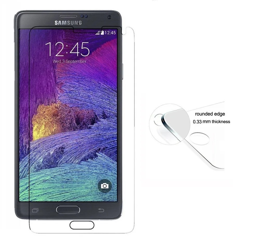 Sm n910f n910c n9100 закаленное защитная стекло фильм на samsung galaxy note 4 9H 2.5D круглый край