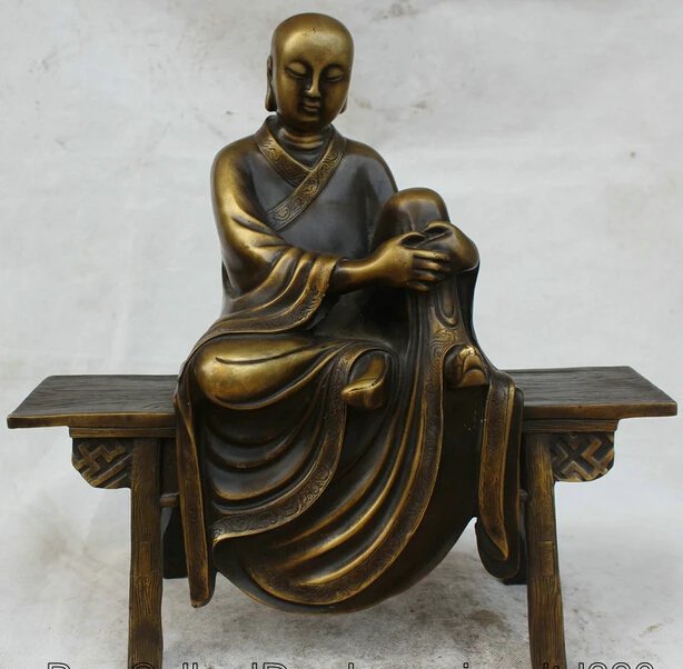 

JP S0524 18" Chinese Buddhism Copper Ksitigarbha Boddhisattva Netherworld Leader Statue