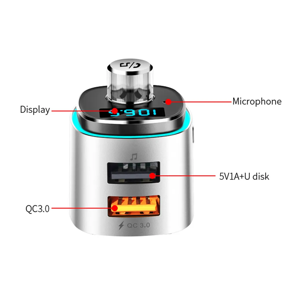 Bluetooth автомобильный передатчик fm-зарядное устройство AUX Bluetooth модификатор 4,2 автомобильный Радио адаптер USB TF MP3 плеер