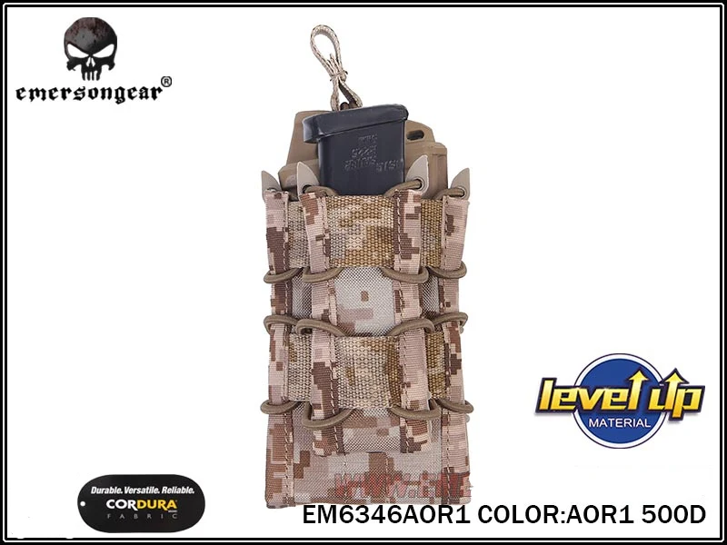 EMERSONGEAR двойной Decker Mag Чехол страйкбол Mag Чехлы Военная Emerson сумка Камуфляж MOLLE Mag держатель Койот коричневый черный - Цвет: AOR1