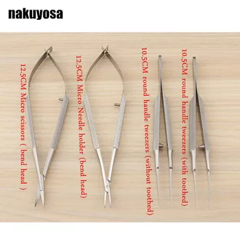 

4pcs/set ophthalmic microsurgical instruments 12.5cm scissors+Needle holders +tweezers stainless steel surgical tool