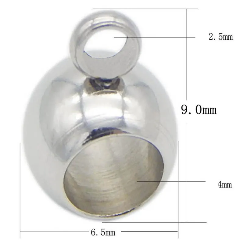 10pcs Stainless Steel Large Hole Beads Pendant Clasp for Jewelry Making Hanging Connector Diy Leather Rope Cord Bracelet Finding