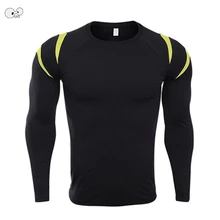 Дышащая тренировки по футболу баскетболу Фитнес футболка для мужчин с длинным рукавом Бодибилдинг спортивная рубашка для бега спортивная одежда