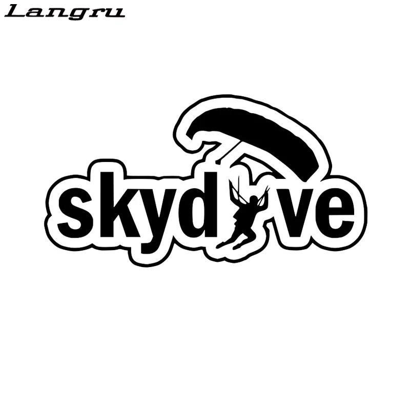 Langru интересный Skydive силуэт автомобиля стикер винил высокое качество Декор