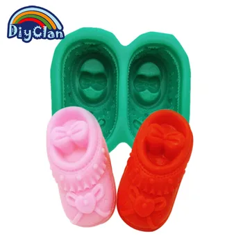 

Shoes Shape Silicone Mold For Big Soap Candle Making Food-grade Silicone Baby Shoes Handmade Soap Mould S0170XZ25