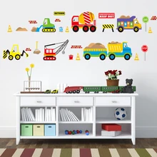 Мультяшные машинки для детской комнаты, настенные наклейки для детской комнаты, настенные оконные наклейки для детской спальни, плакаты, 3D наклейки для автомобиля, обои