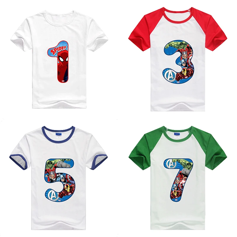 

Kid's Happy Birthday Tee Number 1~9th T-shirts Boy and Girl Tshirt Baby Number Top Children Short sleeve Clothes Lol