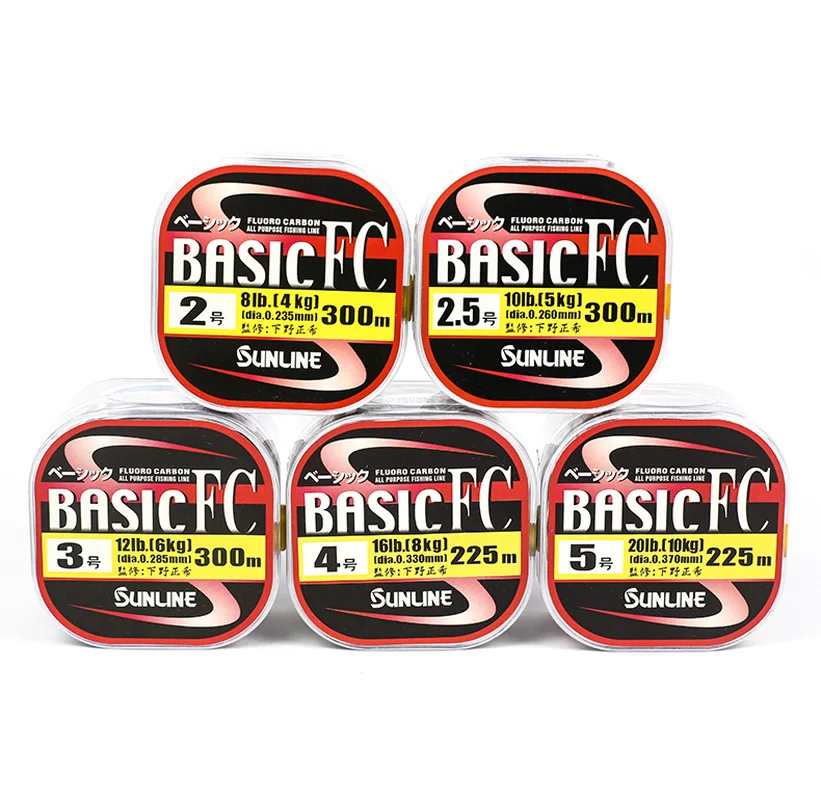 SUNLINE Basic FC 300/225 метров 2 20LB фторуглеродная или углеродная леска для японской