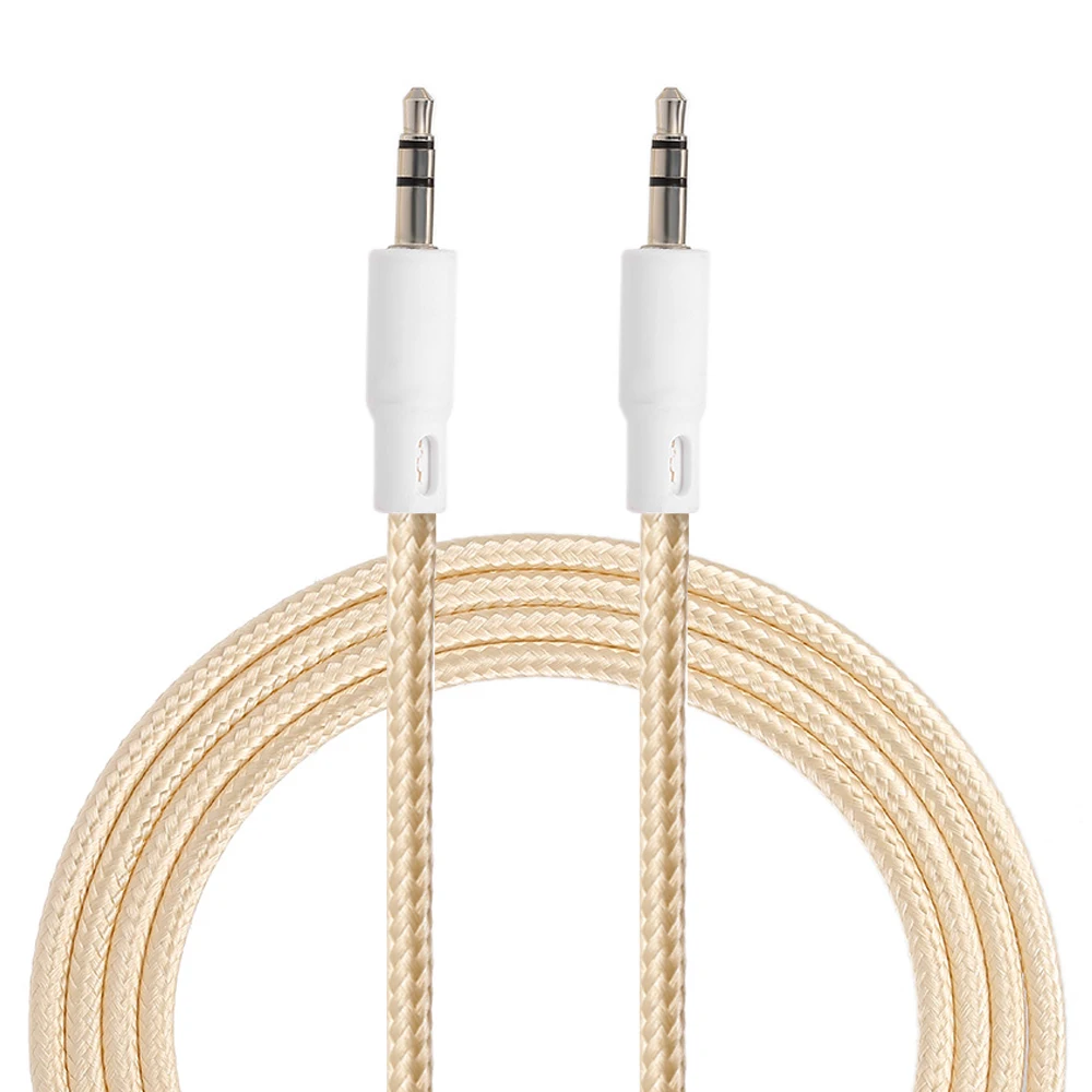 AUX 3.5mm cable 1M black and gold AUX cable Jack Auxiliary Audio Cable