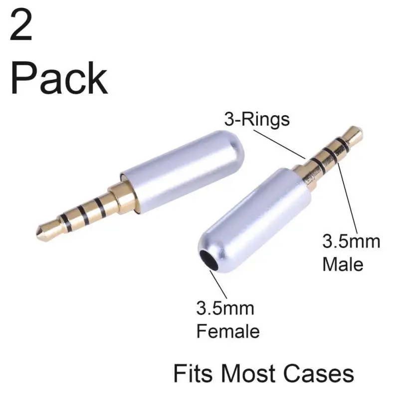 2pcs High Quality 3 5mm Audio Jack Plug 4 Pole Gold plated Earphone Adapter For DIY Stereo Headset Repair Headphone