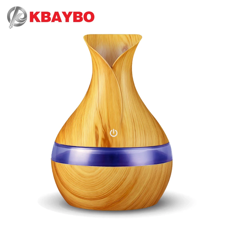 

KBAYBO 300ml Aroma Diffuser Electric Ultrasonic Air Humidifier USB diffuser wood grain with 7 colorsLED night light mist maker