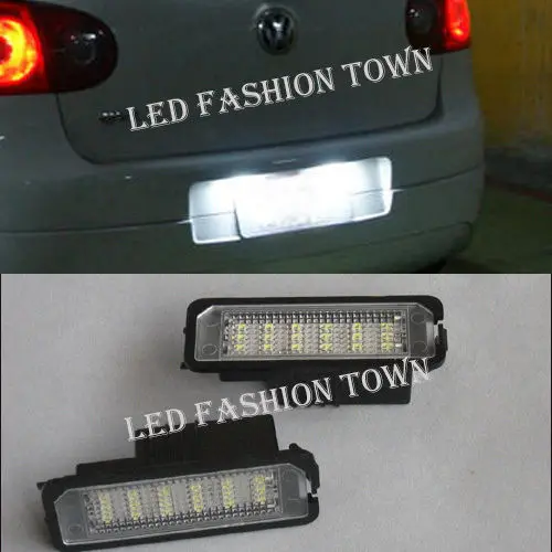 2 × ledライセンスプレートライトフォルクスワーゲンvwゴルフgti MK4 MK5plate sawlight
