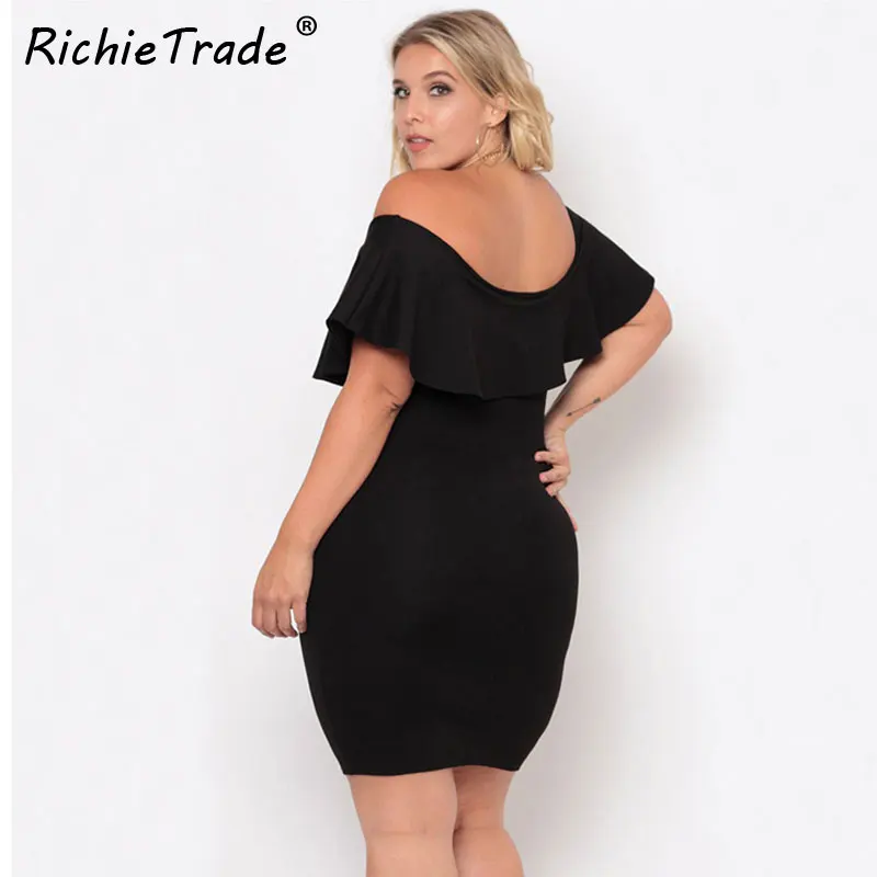 Сексуальное мини платье RICHIETRADE облегающее большого размера с вырезом лодочкой и