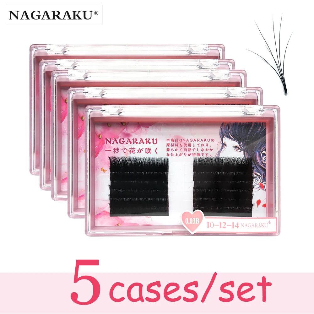 Чехол для наращивания ресниц NAGARAKU 5 шт./комплект автомобильные вееры Easy fan bloom 0 03