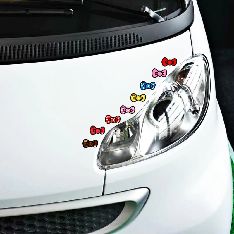 

Etie 8 X Car Accessories Multicolor Bow Styling Sticker Decal Decoration for Motorcycle Mazda Opel Nissan Fiesta Fridge Bicycle