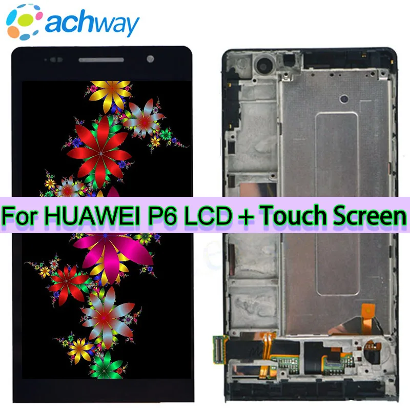

4.7" Huawei Ascend P6 LCD Display Touch Screen Digitizer Assembly Ascend P6 With Frame Huawei P6 LCD Screen Replacement Parts