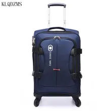 KLQDZMS 20/24/28Inch men business rolling luggage spinner women oxford expand travel suitcase on wheels