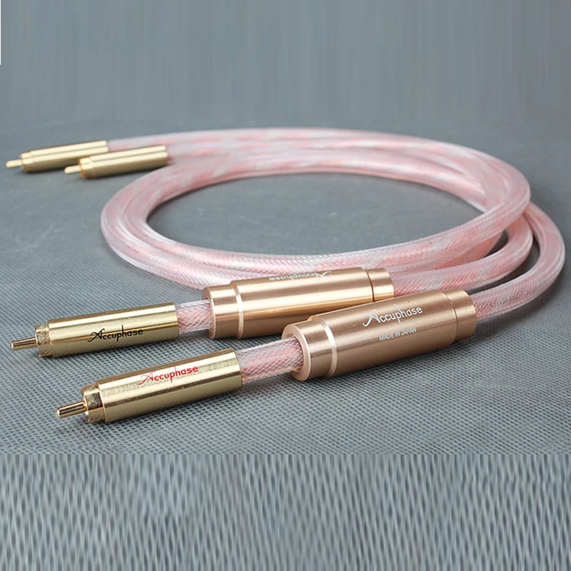 

Free shipping Accuphase interconnect cable with plated gold plug connection 1Meter/pair