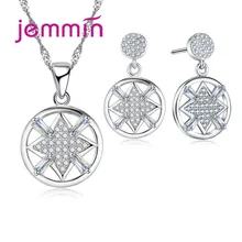 Круглый квадратный перекрывающий ювелирный набор, подвеска в виде цветка, 925 пробы, серебро, хорошее ювелирное изделие для женщин, подарок подруге