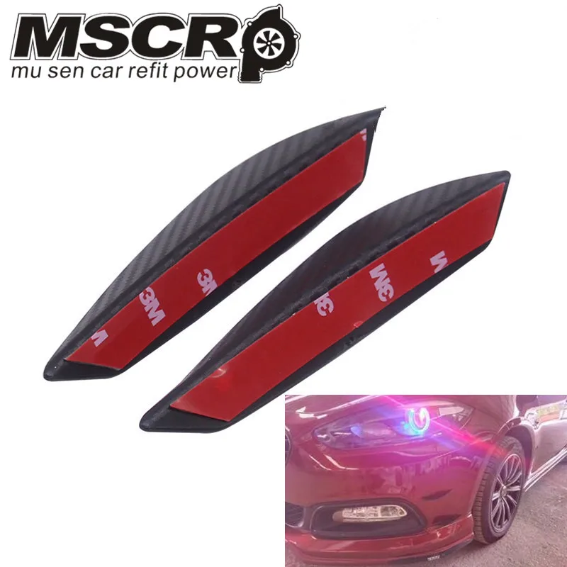 

4pcs Universal Fit Front Bumper Lip Splitter Fins Body Spoiler Canard Valence Chin Carbon fiber look