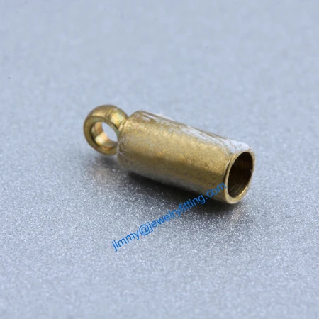 All kinds of Jewelry findings Raw Brass end cap railing for laether cord 3*9mm | Украшения и аксессуары
