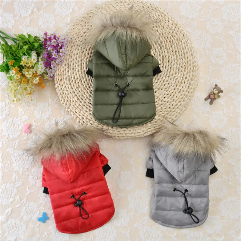 Winter Warm Pet Dog Clothes Soft Cotton Hoodies Outfit For Small Dogs Chihuahua Pug Sweater Clothing Puppy Coat Jacket