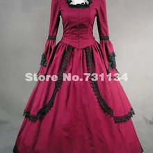Лидер продаж красный Ренессанс Длинные Труба рукава викторианской маскарад платье бальное платье в викторианском стиле платье костюм для Хэллоуина