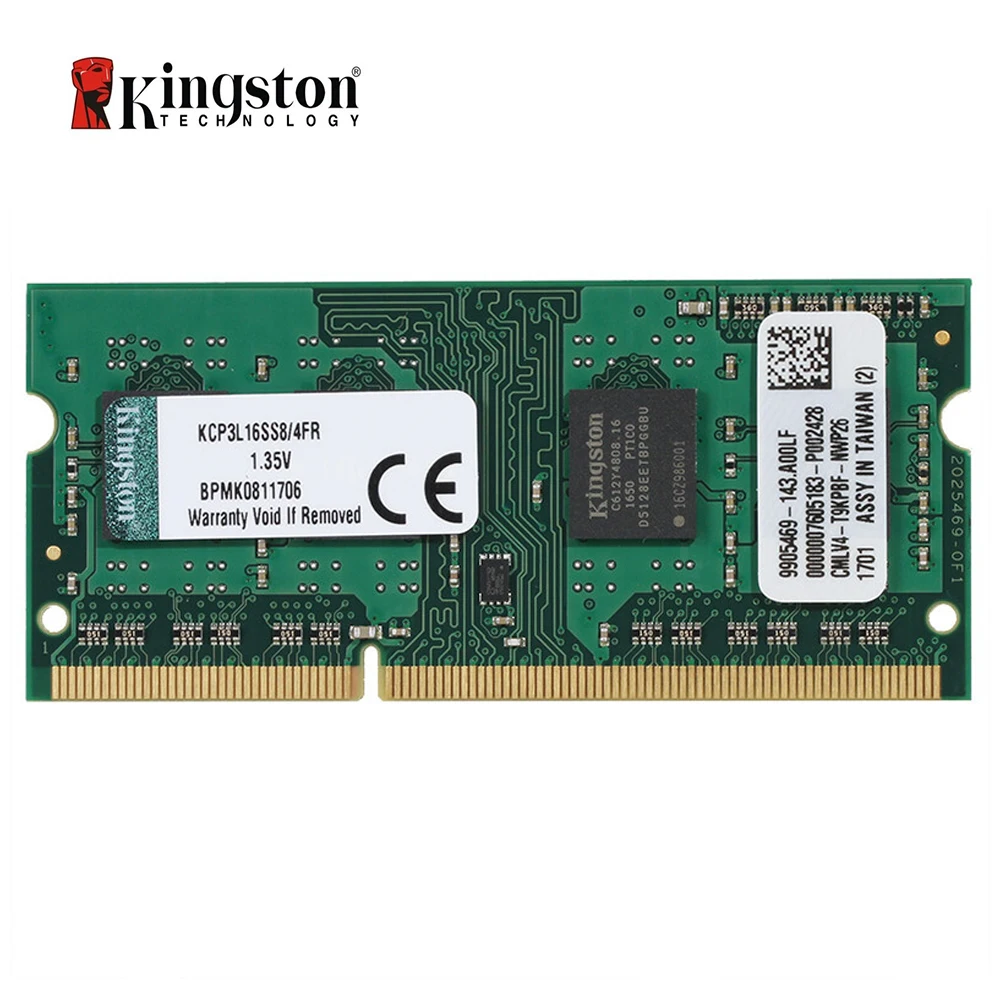 Kingston 4GB DDR3L 1600MHz ноутбук ram 1,35 V(KCP3L16SS8/4