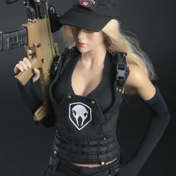 

Spot Fire Girl Toys 1/6 FG048 B Dark Black Female Gunners Set Women Female Dolls Clothing Suit Fit 12 Inch Ph Action Figures